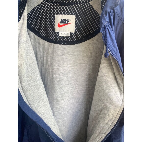 Vintage 90s Nike Big Embroidered Swoosh Hooded Jacket Full zip Size L - Picture 6 of 9